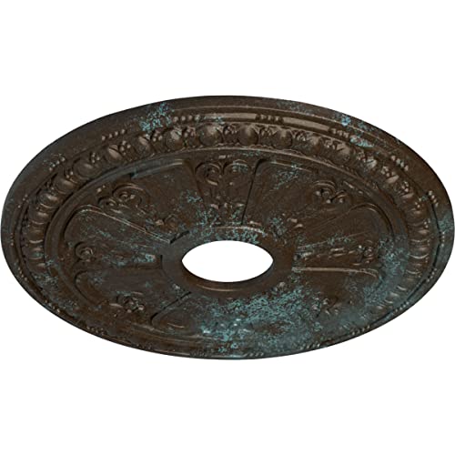 Image of Ekena Millwork CM18RABBS Raymond Ceiling Medallion, 18 1 /8 OD 3 5 /8 ID x 1 1 /8 P, Bronze Blue Patina