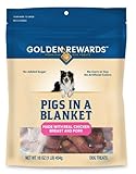 Golden Rewards Pigs in a Blanket Dog Treats, Chicken & Pork Sausage, Soft Training Snacks, 16 oz Resealable Bag (Pack of 1)