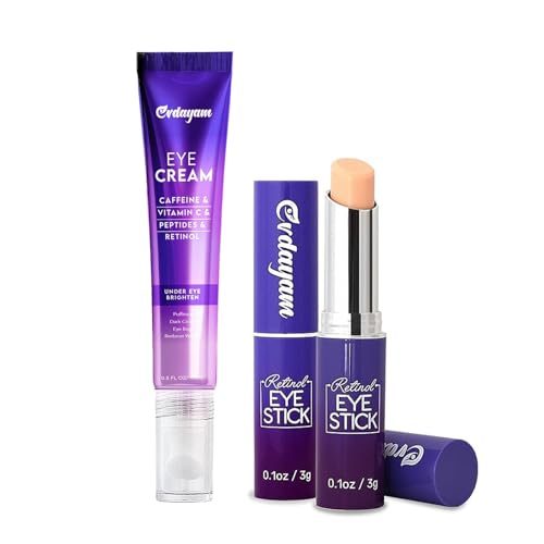 Holiday Under Eye Care Gift Set – Caffeine Balm Stick (2-Pack) + Retinol Eye Cream for Dark Circles, Puffiness & Wrinkles