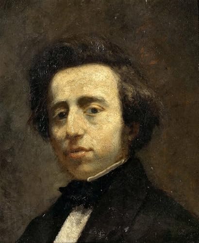 Murales vintage y pintura de póster artística de Frédéric Chopin en lienzo grande de 60x90cm