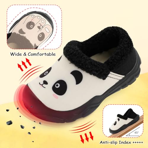 L-RUN Toddler Slippers Boys Girls Winter Warm Shoes Soft-Soled Plush-Lined Slip-on Kids Winter Footwear Wide House Shoes4