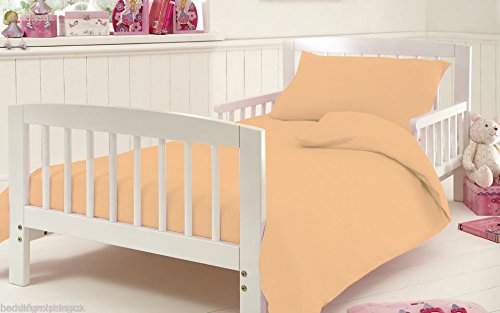 Artistic Fashionista Luxury Hotel Quality 200 Thread Count 100% Egyptian Cotton COT BED DUVET COVER SET or COT BED FITTED SHEET (Cot Bed Fitted Sheet, Latte)