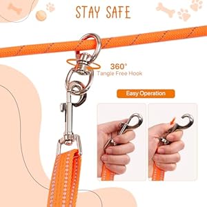 Dog tie out cable 40ft portable dog trolley system with 6ft dog leash heavy duty dog runner lead for camping yard park outside   cucciolini doodles