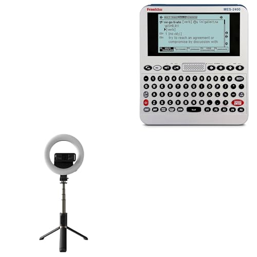 BoxWave Stand and Mount Compatible with Franklin MES-2400 - RingLight SelfiePod, Selfie Stick Extendable Arm with Ring Light - Jet Black