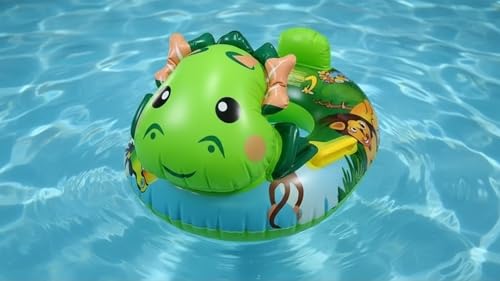 Image of Kids Inflatable Cartoon Swim Ring with Seat - Pink Baby Pool Float (TODO-Swiming-Ring)