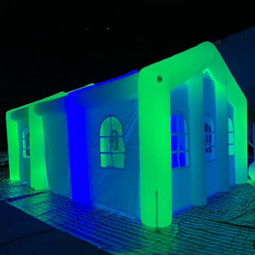 Portable White Inflatable Wedding Tent with Colorful LED...