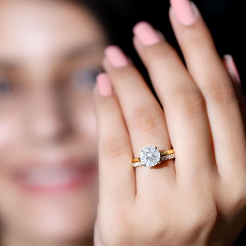 Certified Moissanite Engagement Ring With Wedding Band, D-Vs1 Quality, Moissanite Bridal Band Sets - Ready To Gift4