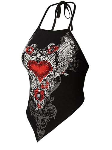Image of Design by Olivia Women's Sexy Paisley Bandana Halter Top Y2K Crop Shirt