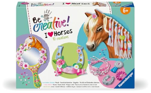 Ravensburger – Be Creative – kit Multi-activités Horses – 10 créations – Thème Cheval – Décoration – Loisir créatif – Activité détente et...