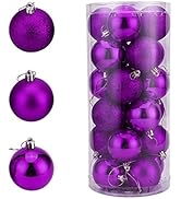 Aabg#151,24Pcs Christmas Balls Party Xmas Tree Decorations Hanging Ornament + 6Pc Santa CT3