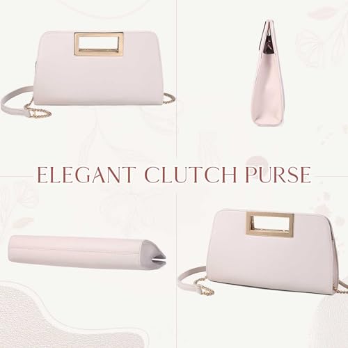 Image of VASCHY Clutch Purse for Women,Fashion Vegan Leather Cut-Out Handle Evening Handbag Crossbody Shoulder Bag for Wedding,Party