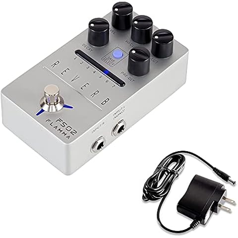 FLAMMA FS02 Stereo Digital Reverb Pedal with 9V 300mA Power Supply Cover
