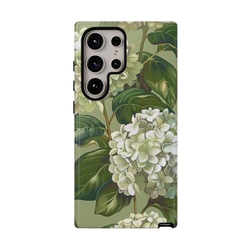 Coque Samsung S24 Ultra motif hortensia blanc pour un style printanier au bureau