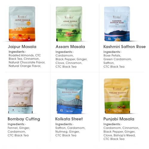 Image of Teabox Authentic Indian Spiced Chai Trial Pack | 10 Unique Chai Blends x 30g /1.05 oz | 300g /10.58oz Total | No Artificial Flavors | Small-Batch Crafted