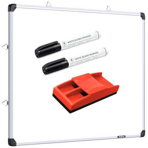 Image of Amazon Brand - Solimo Non-Magnetic Whiteboard & Chalkboard 6x4 Feet (180x120 cm) | 2 Markers + Duster | Dry Erase & Chalk Board | Home Office School Kids
