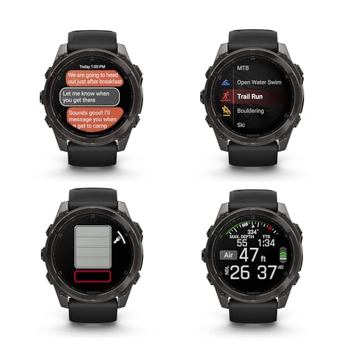 Garmin Fenix 8 51MM AMOLED Sapphire Premium Multisport GPS Smartwatch Carbon Gray DLC Titanium with Gray Silicone Band, Health & Fitness Smart Watch Bundle with Approach Z30 Golf Laser Range Finder - Image 5