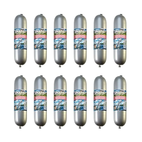 Arquivet - Pack 12 - Salchichas de Salmón y Pollo con Verduras para Perros 500 gr, 1 Unidad (Paquete de 12)