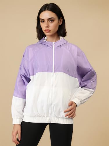Image of CHKOKKO Sunscreen Jacket for Women Hooded Zipper Sports Jacket | UV Protection | Sun Protective | Lightweight Water Resistant | Riding Biker | Outdoor Travel Gym Running