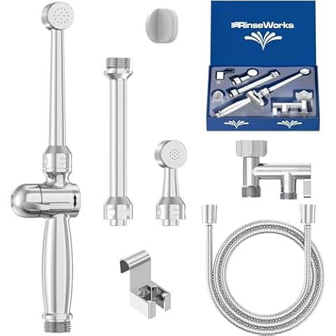 RinseWorks – Patented Aquaus 360 Diaper Sprayer - NSF Certified for Legal Installation - 3 Year Warranty – Dual Spray Pressure Controls – SafeSpray Valve Core, StayFlex Hose (ABS) Cover