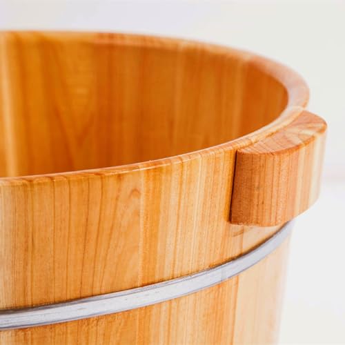 Bañera de pies de madera maciza, cubeta con masaje 40cm miniatura 2