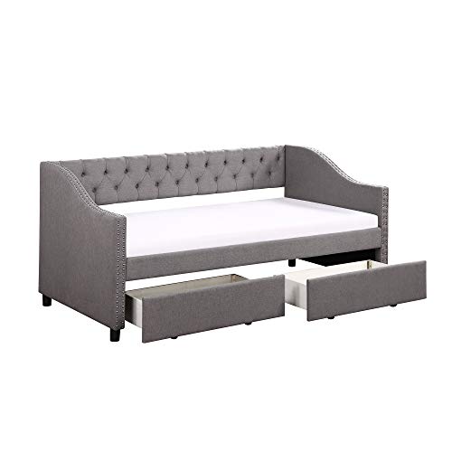 Buy FLIEKS Upholstered Daybed with Two Storage Drawers, Twin Tufted