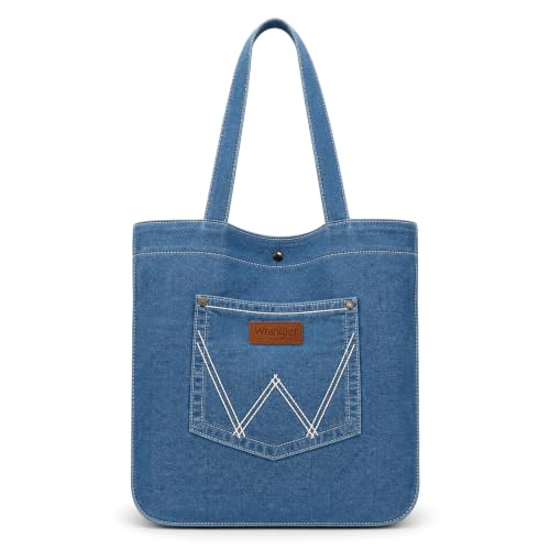 Image of Montana West Wrangler Denim Tote Bag for Women Purses for Work Travel Everyday