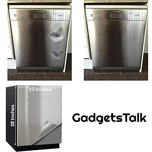 Gadgetstalk Stainless Steel Dishwasher Cover Magnetic Decal Instant Stainless Large Magnet Dishwasher Cover Easily Trimmable (23 X 26 Inches) #TOP1