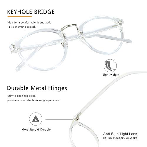 Image of Blue Light Blocking Glasses 3 Pack Square Frame Computer Gaming Reading Glasses Men Women Anti Eyestrain