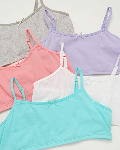 Rene Rofe Girls Training Bras - 10 Pack Soft Stretch Cotton Bra, Cami Style Girls Underwear with Adjustable Straps (7-14)3