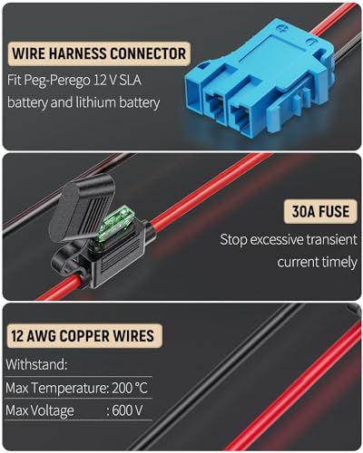 Image of Vibit Power Wheel Adapter for Milwaukee M18 Battery, Peg-Perego Milwaukee Battery Adapter with Original Wire Harness Connector, DC Power Adapter Conversion for Peg-Perego Children's Riding Toys