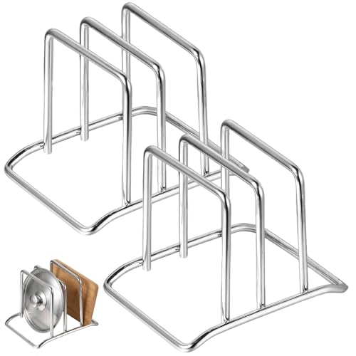 DXPETA Chopping Board Stand Baking Tray Storage Rack Chopping Board Holder Stainless Steel Chopping Board Rack for Kitchen Counter Storage Worktop Storage Solution with Cutting Board Holder