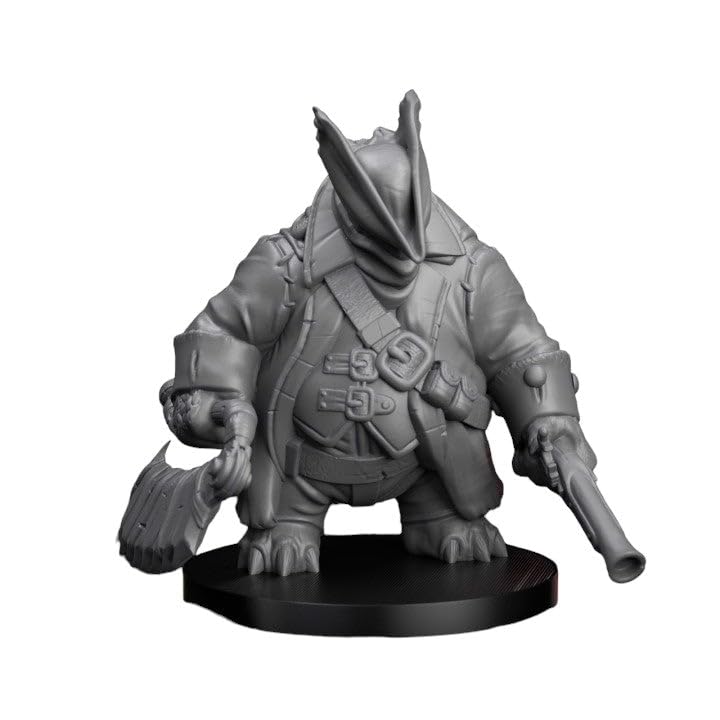 TYL | Tortle Blood Hunter |- Gray Unpainted Miniature Fantasy Miniatures for War Gaming, RPG 28mm - Scale Figures, Detailed Tabletop Boardgame Accessories, Realistic 3D Miniature (32mm)