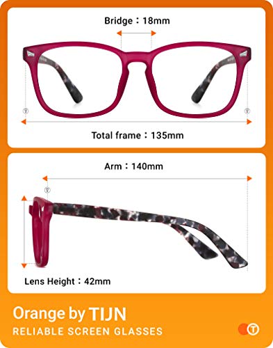 image for TIJN Blue Light Blocking Glasses for Women Men Clear Frame Square Nerd