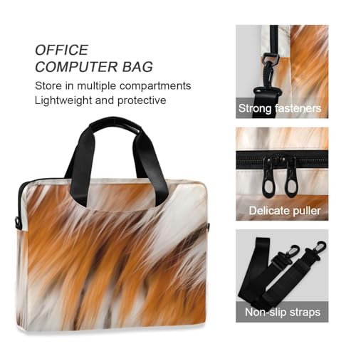 Bolso de hombro para laptop Villus marrón blanco miniatura 4