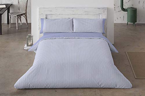 Burrito Blanco Funda Nórdica de Franela Premium 546 | Funda Nórdica 150 | Franela | Funda Nórdica Cama 150 | Franela Algodón | Color Azul