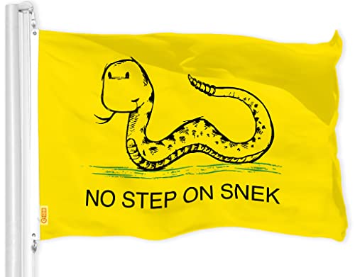 G128 No Step On Snek Cute Cartoon Flag | 3X5 Ft | Liteweave Pro Series Printed 150D Poly | Novelty Flag, Indoor/Outdoor, Vibrant Colors, Brass Grommets, Thicker And More Durable Than 100D 75D Poly #TOP2