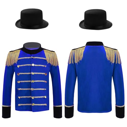 JEYPINMI Drum Major Outfits for Kids Girls Boys School Marching Band Uniform Military Drummer Parade Jacket