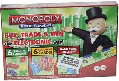 QueenBee Monoppoly Game: Electronic Banking Edition Board Game, Electronic Banking Unit, Game for Families and Kids ( Red )