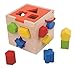 Tooky Toys Cubo con formas para encajar, Juguete educativo de madera a partir de 12 meses, multicolor (TKA977)
