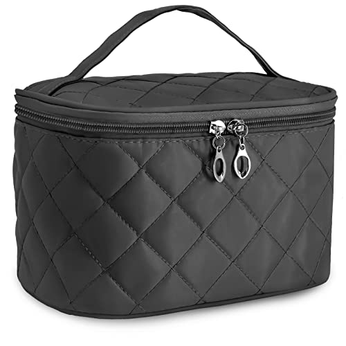 Trousse de Toilette Femme Rangement Maquillage: Sac à Cosmétiques de Voyage Camping Trousses Fille - Vanity Case Souple Pochette Pinceau Makeup Accessoiry Étanche Make Up Set Bag Portable | Noir