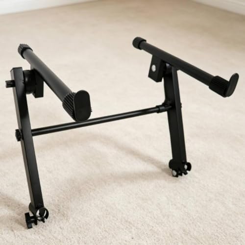 Image of HEAVENGLOW Adjustable X Shaped Keyboard Stand Foldable Double Tier Keyboard Stand Heavy Duty for Stage, Studio | Music Stands | Equipment