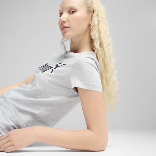 Image of Puma Women Cotton Letter Print Regular Fit Tees