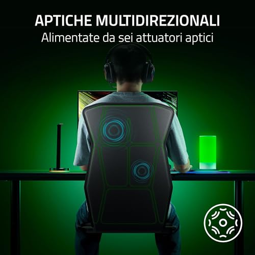 Freyja - Cuscino da gioco con tecnologia aptica Sensa HD (HyperSpeed Wireless e Bluetooth, per sedie da gioco e da ufficio, equalizzazione aptica tramite Synapse) Nero - Sedia gaming - Immagine 5