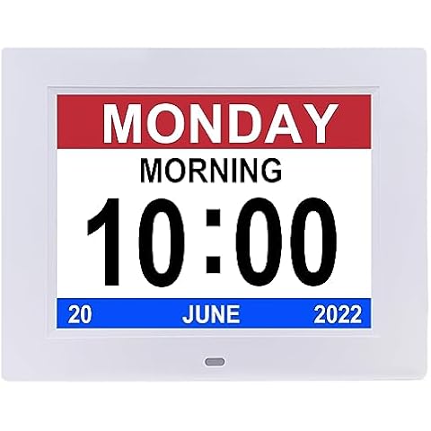 8-Inch Digital Day Calendar Clock for Seniors Cover