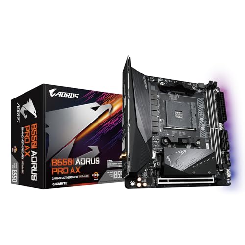 GIGABYTE B550I AORUS PRO AX (AM4 AMD/B550/Mini-Itx/Dual M.2/SATA 6Gb/s/USB 3.2 Gen 1/WiFi 6/2.5 GbE LAN/PCIe4.0/Realtek ALC1220-Vb/DisplayPort 1.4/2xHDMI 2.0B/RGB Fusion 2.0/DDR4/Gaming Motherboard)