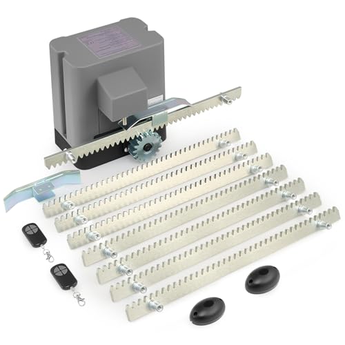 CO-Z Schiebetorantrieb Set bis 600 kg oder 12M Schiebetor Hoftorantrieb 280w Garagentorantrieb mit 2 Fernbedienung Toröffner mit 8 Zahnstangen Sliding Door Actuator (Schiebetorantrieb Set)