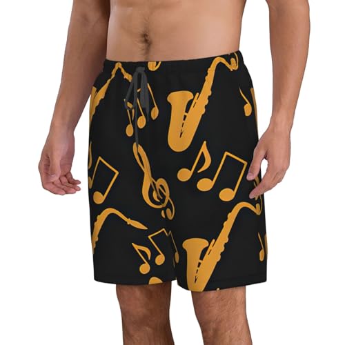 Musical Notes Treble Print Men's Hawaiian Shorts Beach Shorts Quick Dry Fun Swim Trunks Lining Bathing Suits2