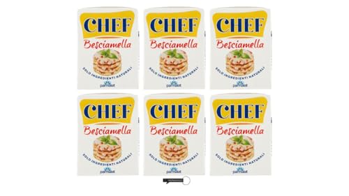 Parmalat Chef Besciamella, Salsa Bechamel con Ingredienti Naturali, Set da 6 x 200 ml, con Portachiavi italy shop service