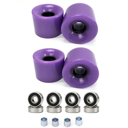 COOLHOOD 4 Pack with Bearings and Spacers Set Street Wheel for Skateboards Longboards Skateboard Wheel Set