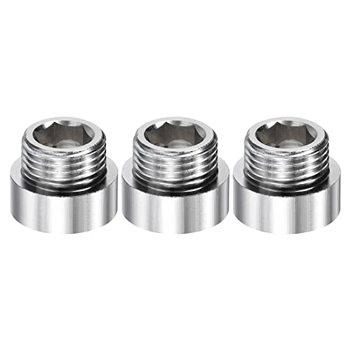 M METERXITY 2 Pack Nickel Plated Brass Male to Female Nipple Pipe Fitting Extension, Apply to Outdoor/Faucet/Industrial (G1/2 Thread, 20mm Length)
